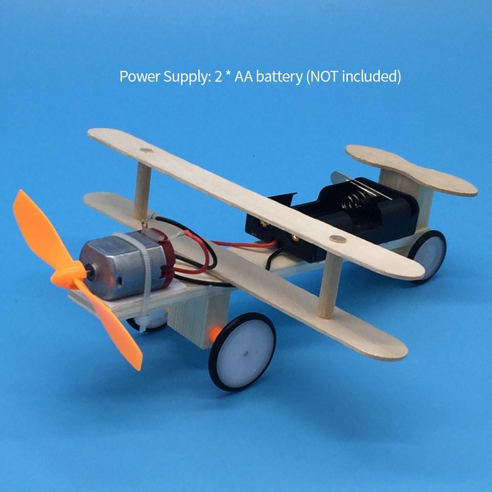 Wood Electric Aircraft Glider DIY Kit Kids Toy for Children Flying Assembled Experiment Building Kits