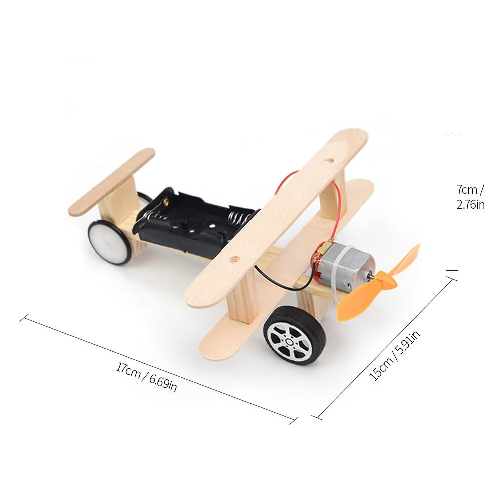 Wood Electric Aircraft Glider DIY Kit Kids Toy for Children Flying Assembled Experiment Building Kits