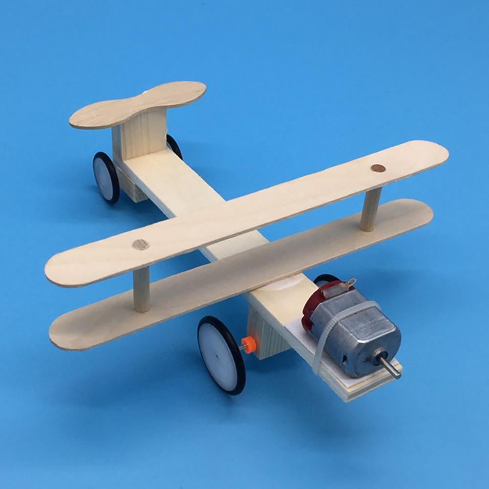 Wood Electric Aircraft Glider DIY Kit Kids Toy for Children Flying Assembled Experiment Building Kits