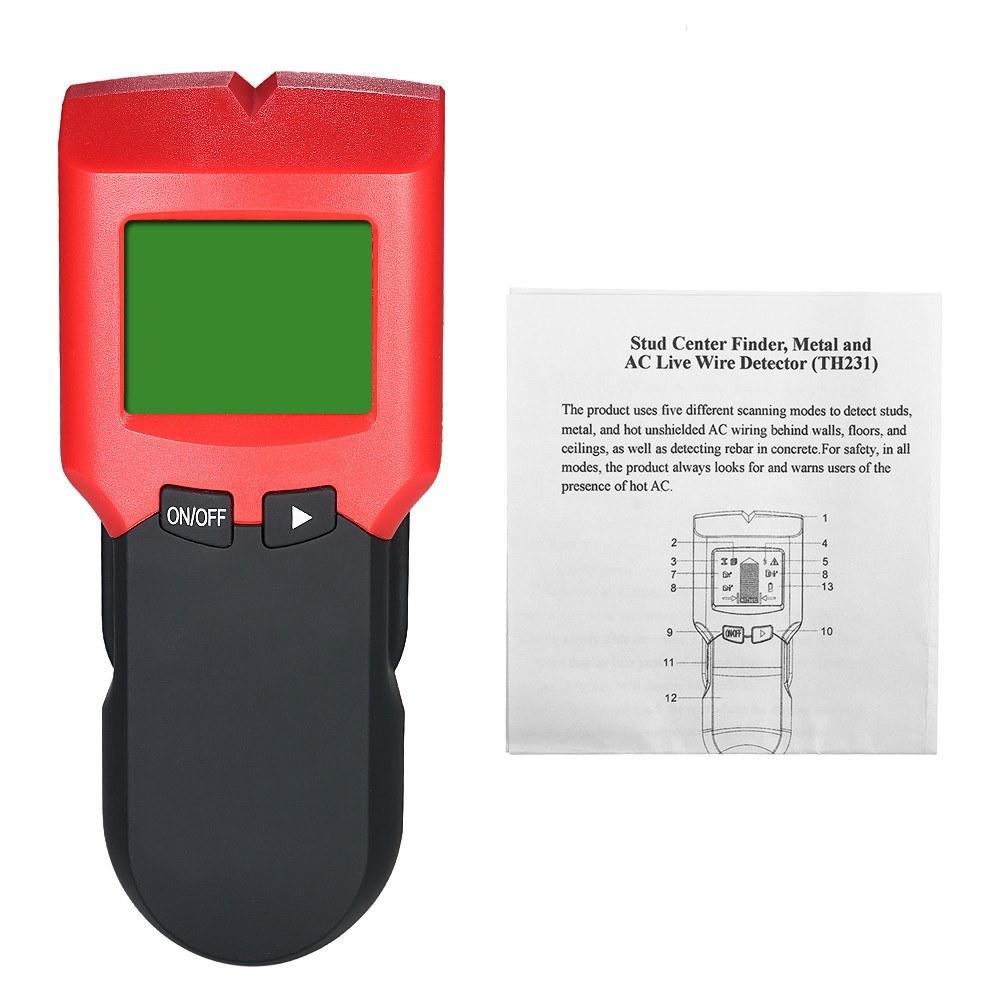 Stud Finder Wall Detector Wood Studs Center Metal and AC Cable Live Wire Scanner Warning Detection