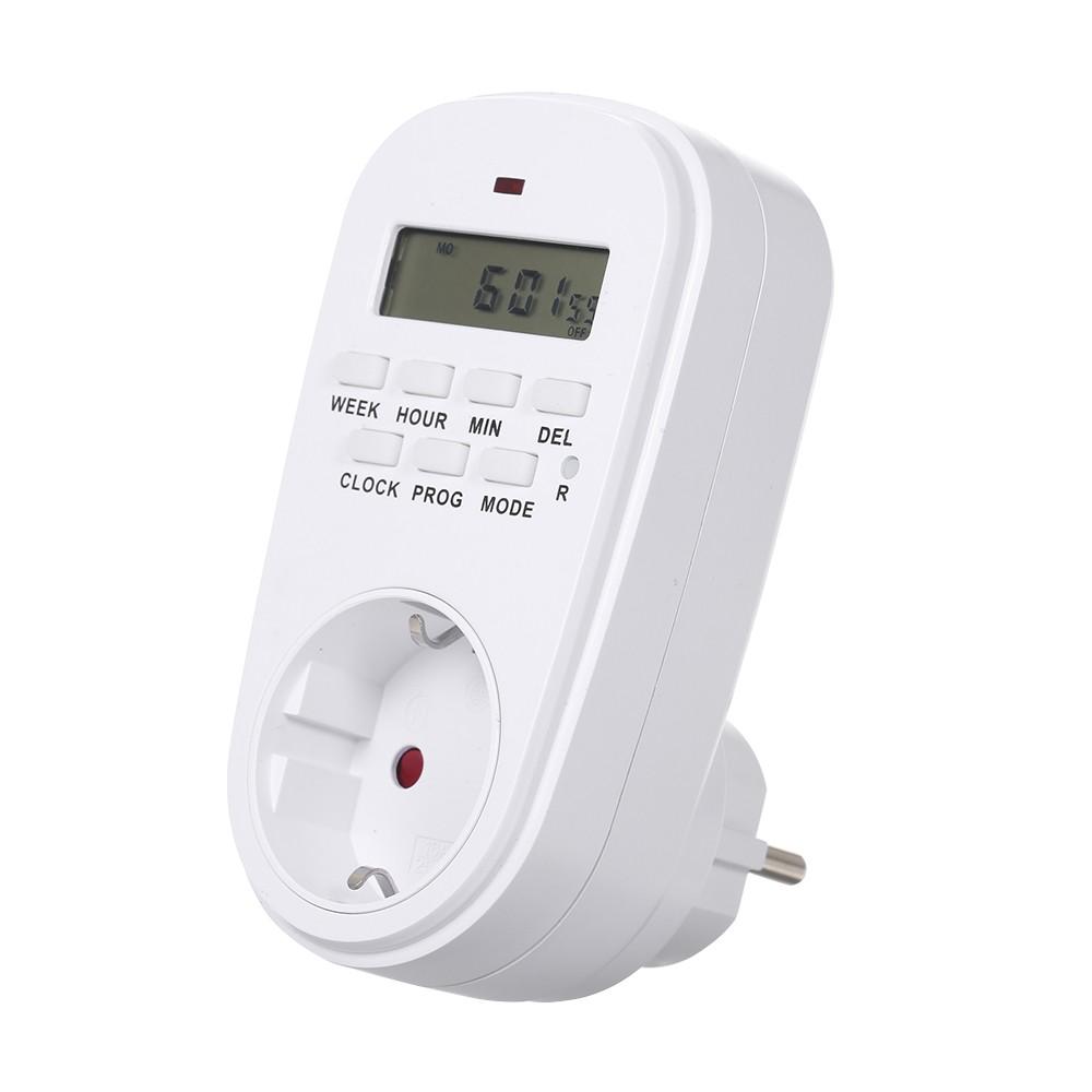 Digital Timer Switch Socket with LCD Display Plug-in Programmable Time Controller Intelligent Electronic Timing 120V/60HZ