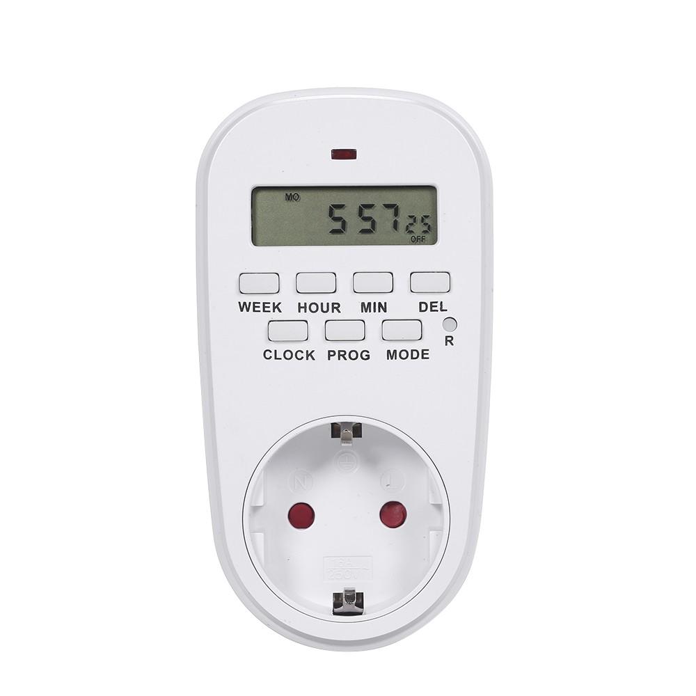 Digital Timer Switch Socket with LCD Display Plug-in Programmable Time Controller Intelligent Electronic Timing 120V/60HZ