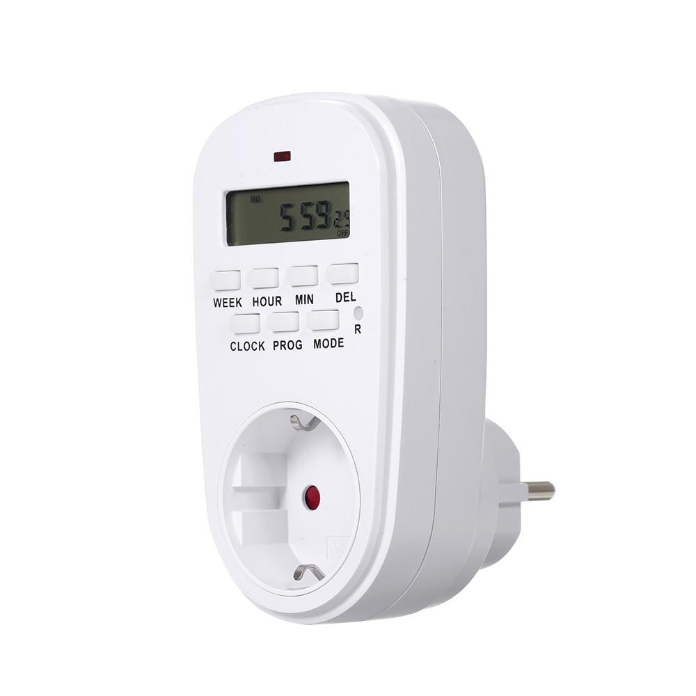 Digital Timer Switch Socket with LCD Display Plug-in Programmable Time Controller Intelligent Electronic Timing 120V/60HZ