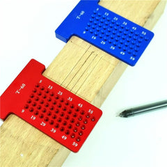 Hole Positioning Metric Measuring Ruler 5-60mm Straight T-ruler Marking Woodworking