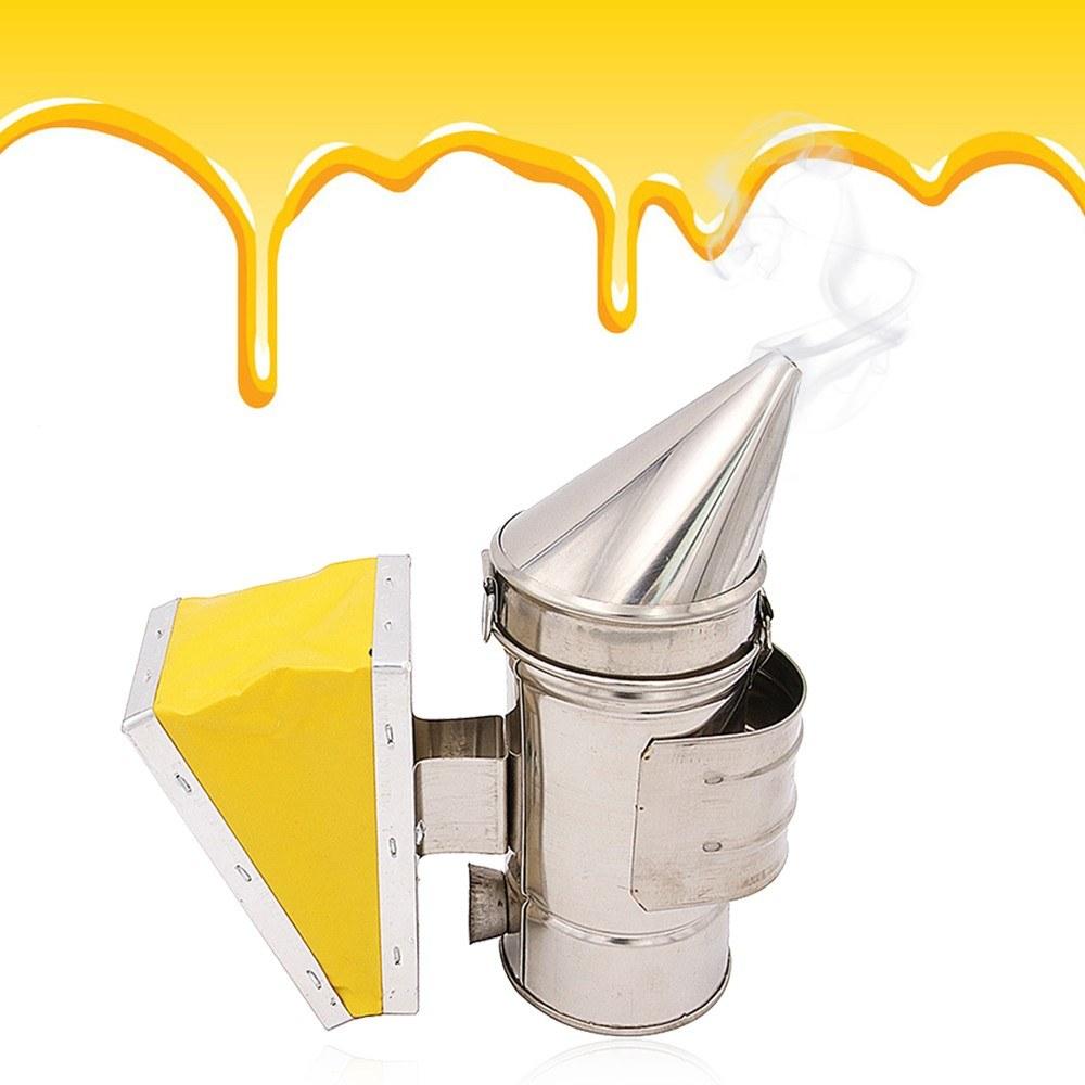 Bee Hive Smoker Keeper Stainless Steel Heat Chamber Yellow Bellow Beekeeping Equipment for Beekeeper