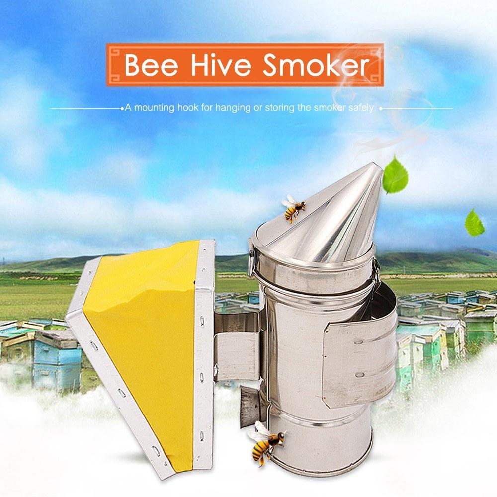 Bee Hive Smoker Keeper Stainless Steel Heat Chamber Yellow Bellow Beekeeping Equipment for Beekeeper