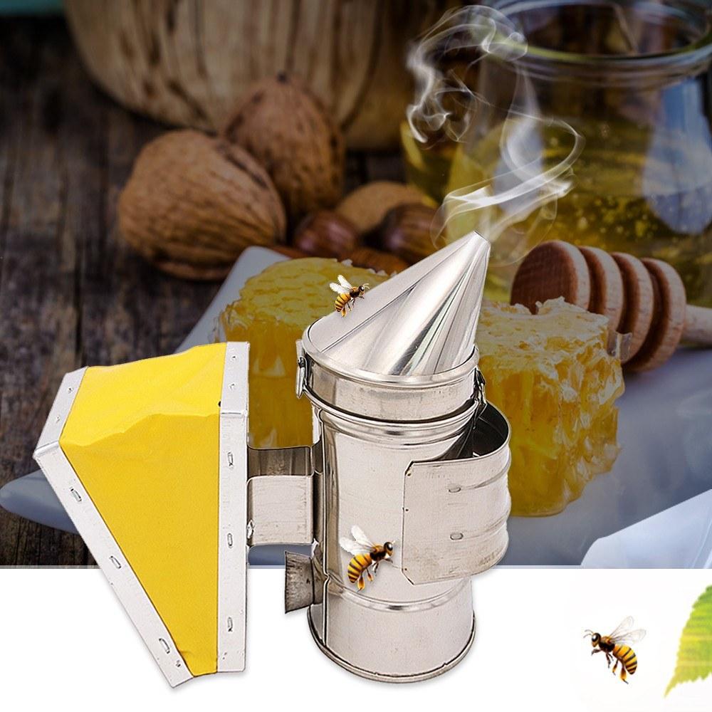 Bee Hive Smoker Keeper Stainless Steel Heat Chamber Yellow Bellow Beekeeping Equipment for Beekeeper