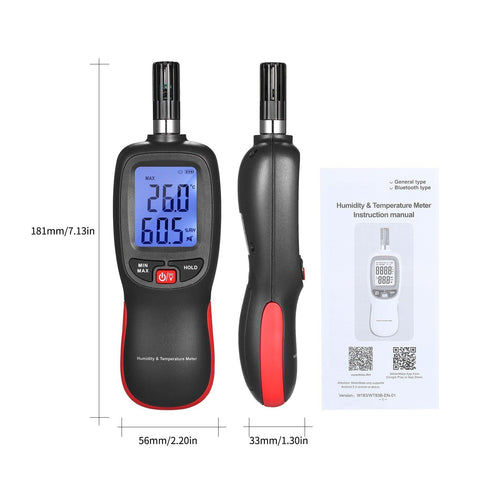 Digital Temperature and Humidity Meter Wet Bulb Dew Point Detector
