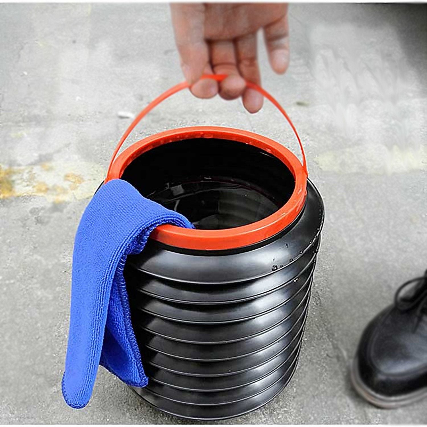 Folding trash can/outdoor portable retractable bucket/in-car storage bucket color box packaging