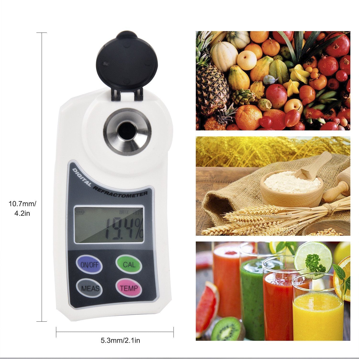 Digital Brix Sugar Refractometer Electronic Handheld Sweetness Meter for Water Fruit Crops