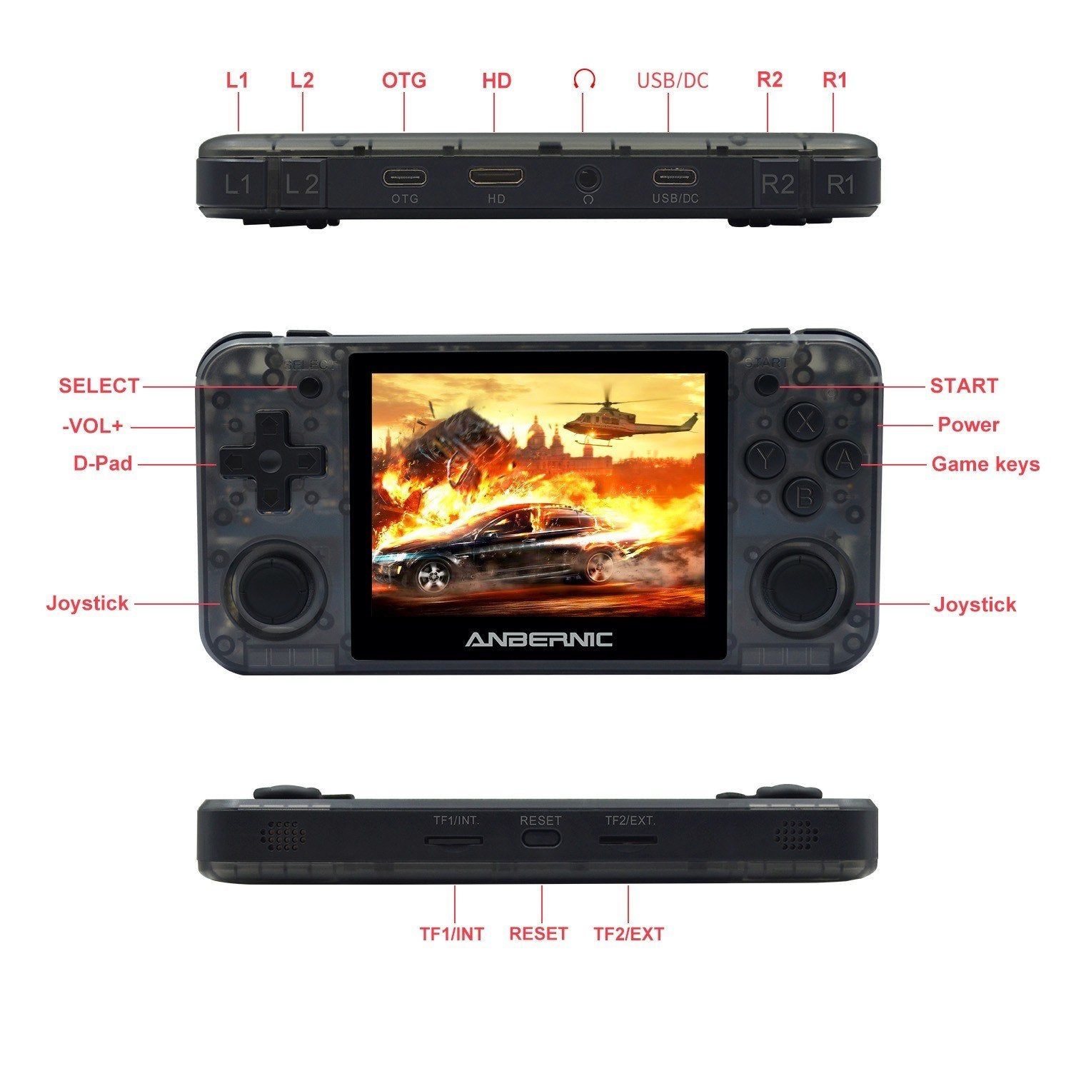 Retro Game Console 3.5inch IPS Screen HD Video Player