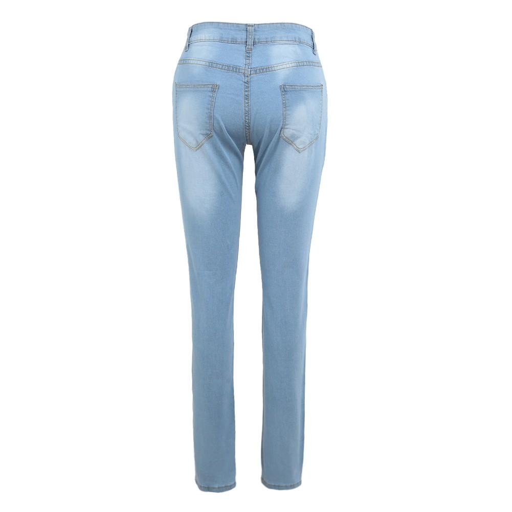 Women Skinny Denim Jeans Classic High Waist Washed Slim Pants Tights Pencil Trousers