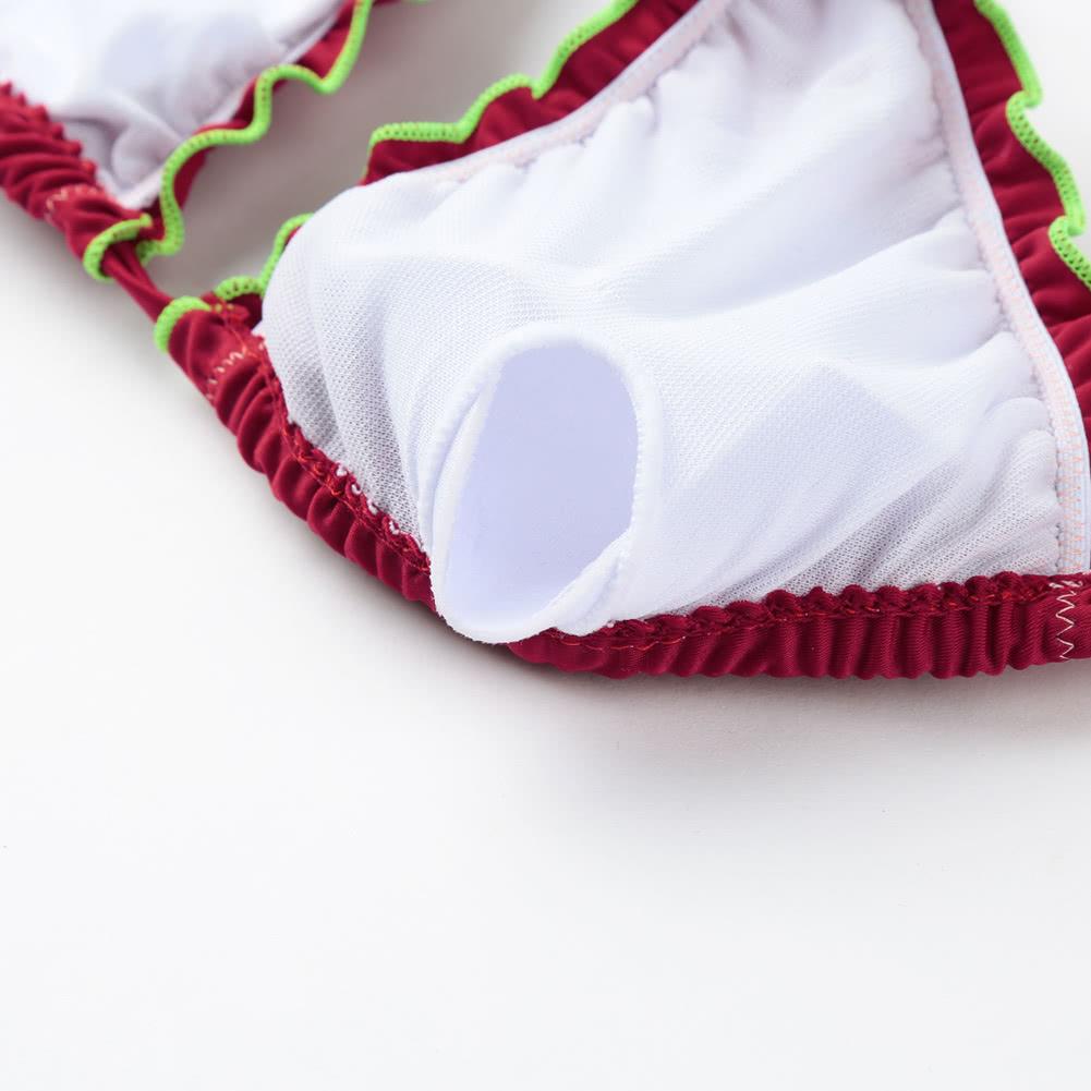 Sexy Women Bikini Set G-String Halter Straps Braided Low Waist Open Back Thong Two Piece