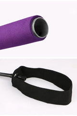 Pilates Exercise Stick Toning Bar Fitness Room Yoga Gym Body Workout Abdominal Resistance Bands Rope Pulley (Purple) - JustgreenBox
