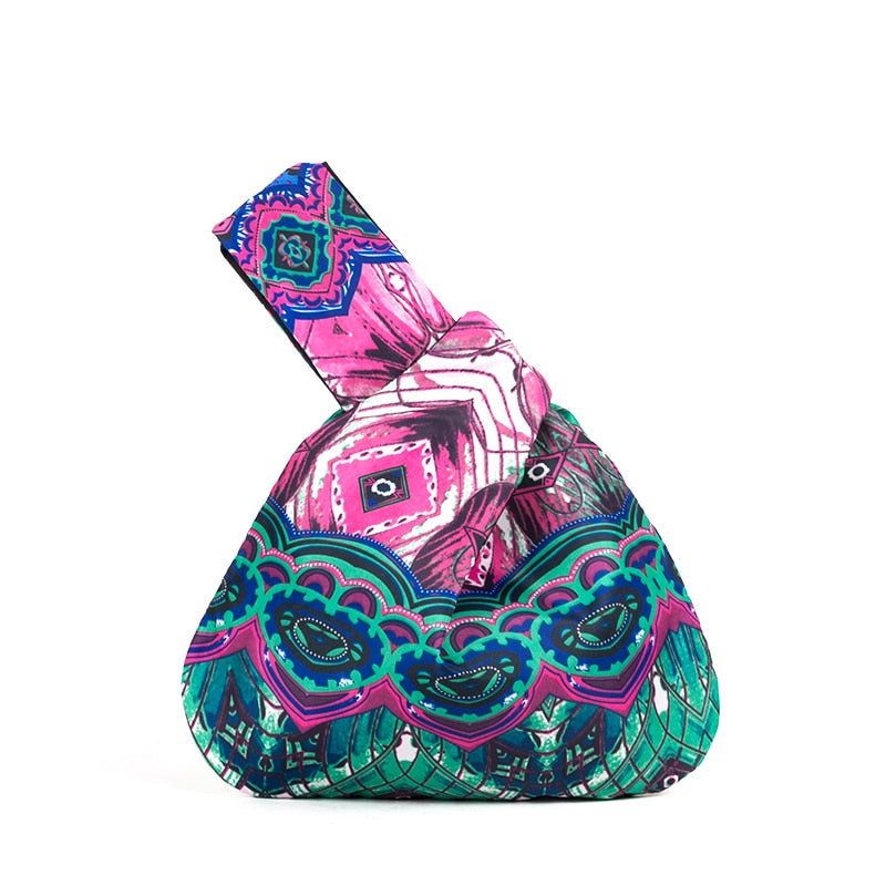 Mini Portable Knot Wrist Bag Women Top Handle Bag Simple Purses Handbags Waterproof Shopping Bag Phone Key Pouch