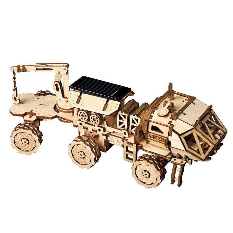 3D Wooden Space Hunting Solar Energy Toy Assembly Gift for Children Teens Adult
