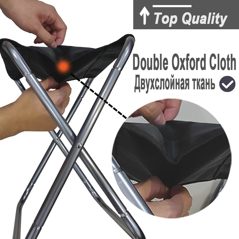 Folding Fishing Chair Lightweight Picnic Camping Foldable Aluminium Cloth Outdoor Portable Easy To Carry Furniture - JustgreenBox