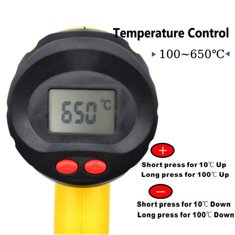 2000W 220V EU Industrial Electric Hot Air Gun Thermoregulator Heat Guns LCD Display Shrink Wrapping Thermal Power Tool - JustgreenBox