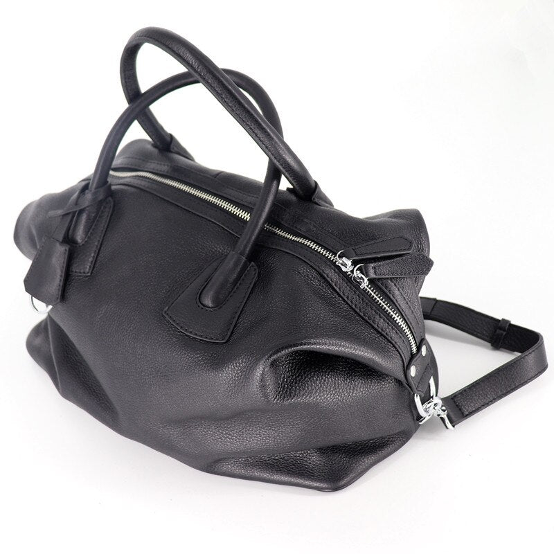 High Quality Women Large Capacity Handbags Genuine Leather Classic Casual Tote Bags Ladies Daily Hand Black Shoulder Bag