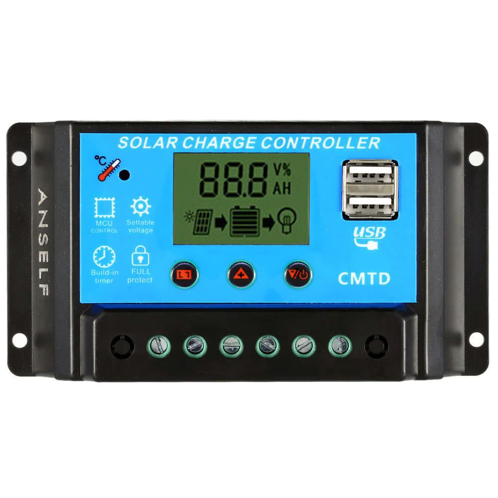 10A 12.6V LCD Solar Charge Controller PWM Charging Regulator for Solar Panel