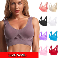 Women's Sports Bra Crop Top Mesh Back, Plus Size