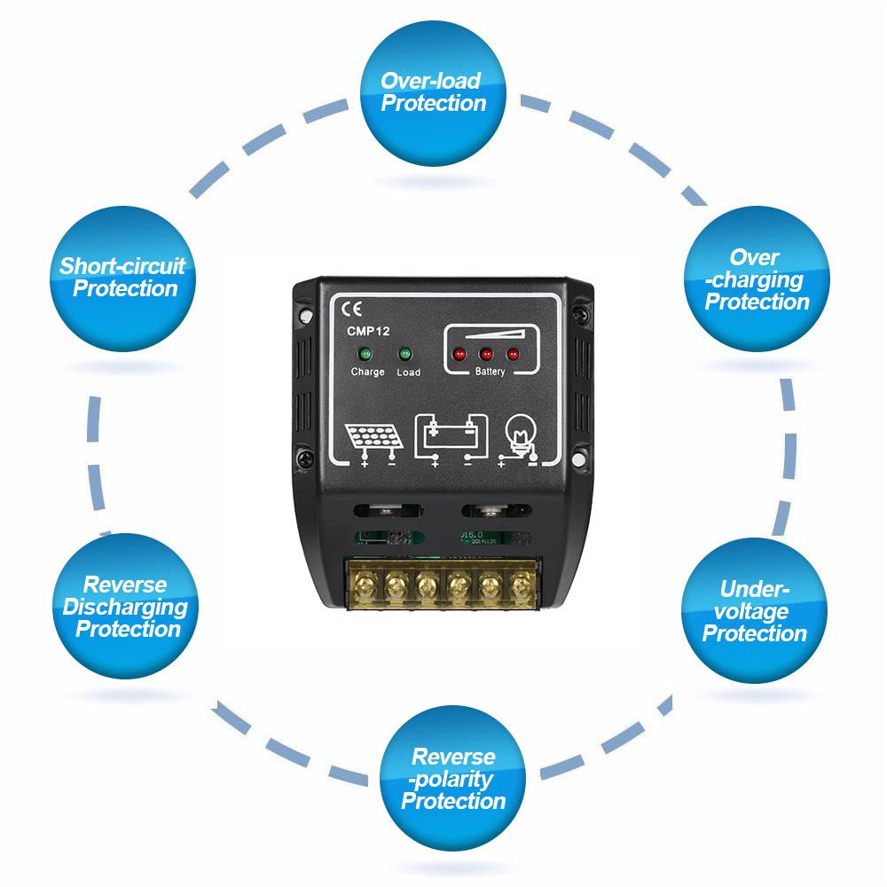 Solar Charge Controller Charging Regulator for Solar Panel Battery Overload Protection