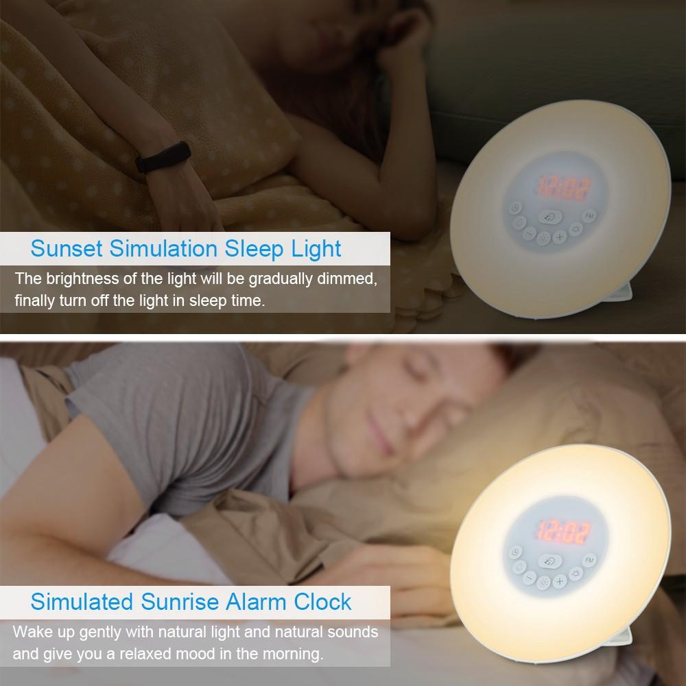Wake Up Light Alarm Clock Sunrise/Sunset Simulation Digital Clock