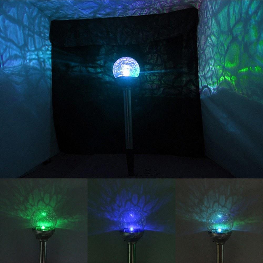 Solar Pathway LED Lights Cracked Glass Ball 4 Pcs