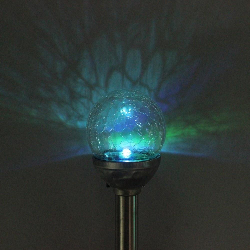 Solar Pathway LED Lights Cracked Glass Ball 4 Pcs