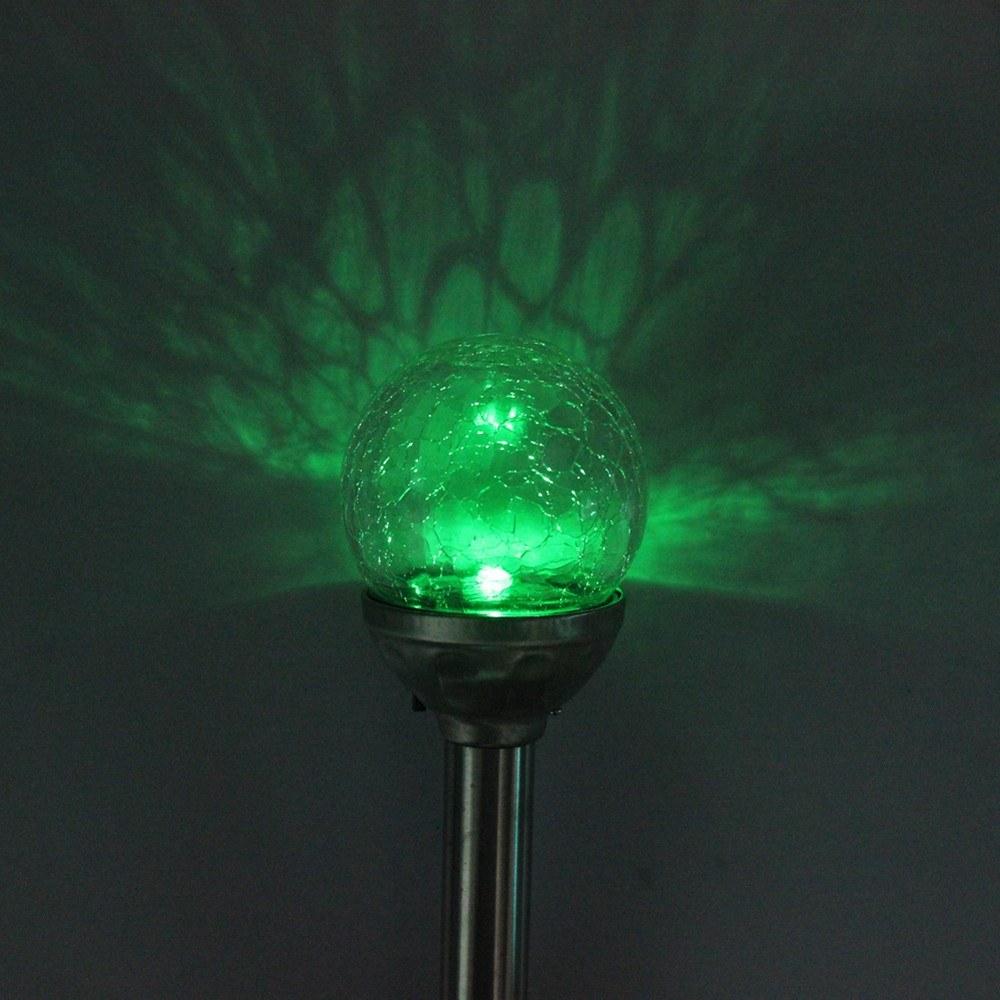 Solar Pathway LED Lights Cracked Glass Ball 4 Pcs