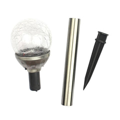 Solar Pathway LED Lights Cracked Glass Ball 4 Pcs