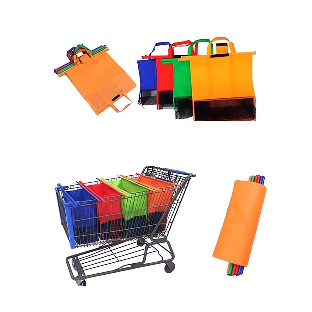 Thicken Cart Trolley Supermarket Shopping Grocery Grab Storage Bags 4pcs/Set