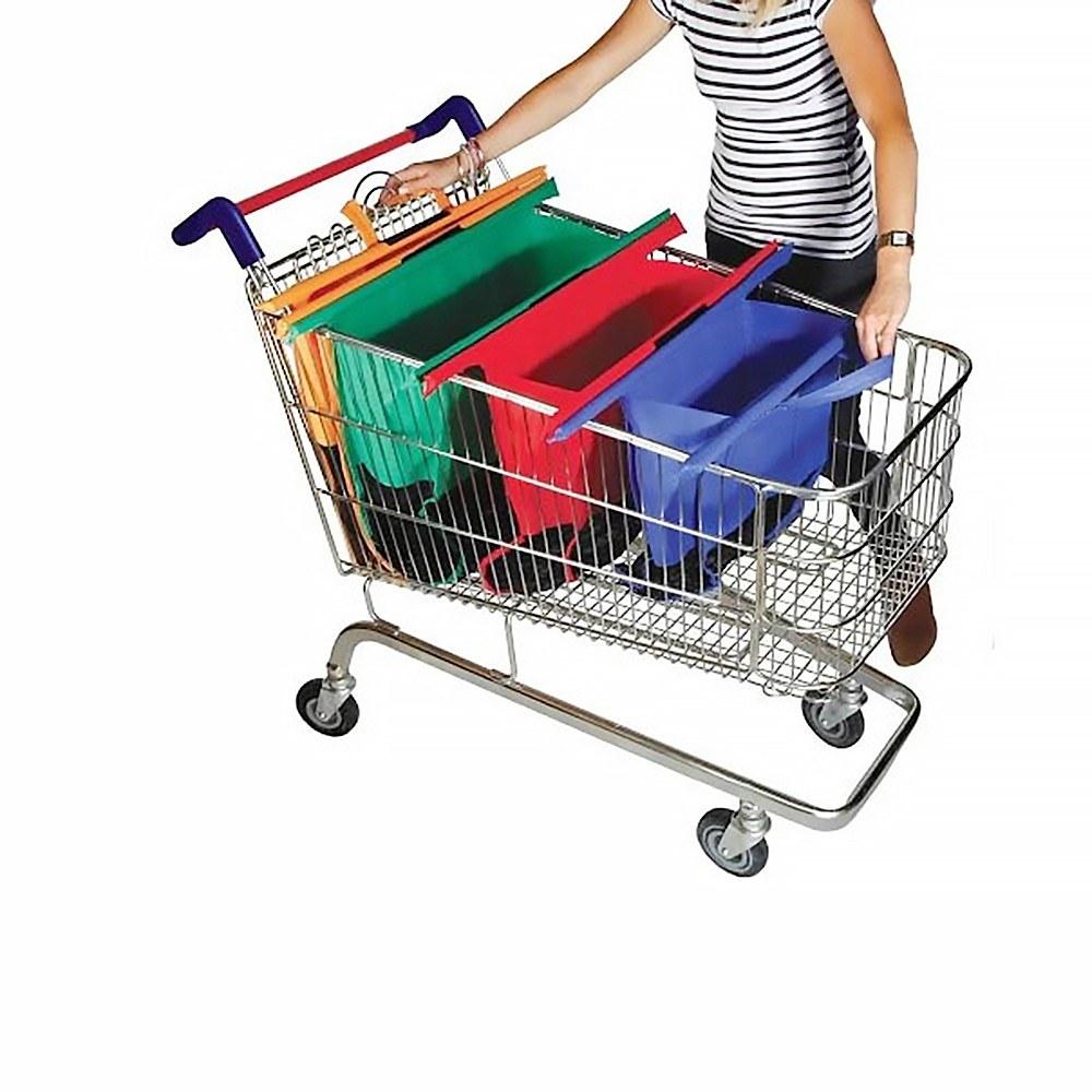 Thicken Cart Trolley Supermarket Shopping Grocery Grab Storage Bags 4pcs/Set