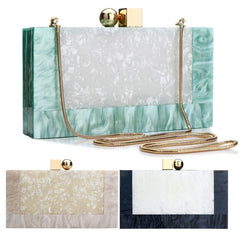 Acrylic Box Bags Hard Surface Women Elegant Shoulder Bags Rectangle Clutches Wedding Fashion Party Purse