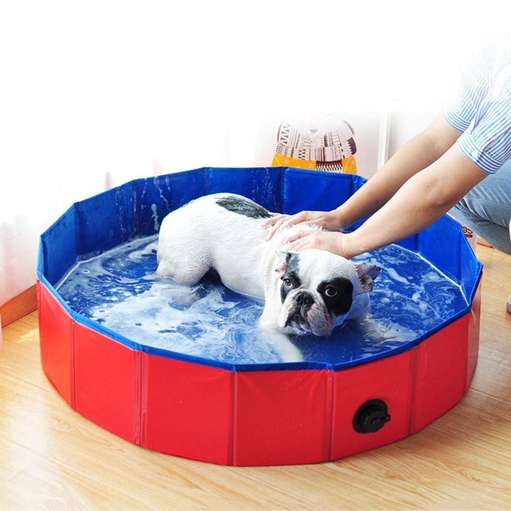 Foldable Pet Bath Pool -Collapsible Dog Pool Pet Bathing Tub Pool for Dogs Cats