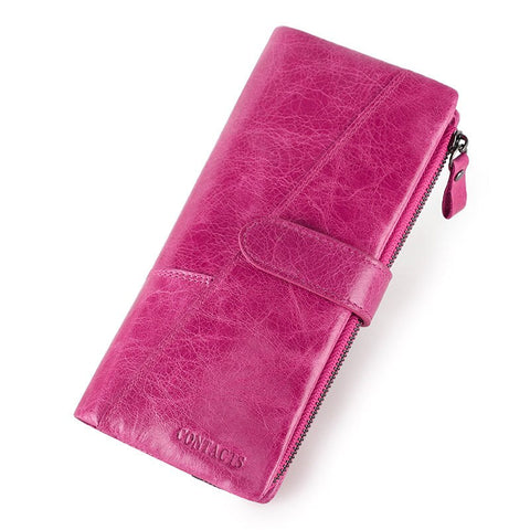 New Genuine Leather Wallet Fashion Coin Purse For Ladies Women Long Clutch Wallets With Cell Phone Bags Card Holder