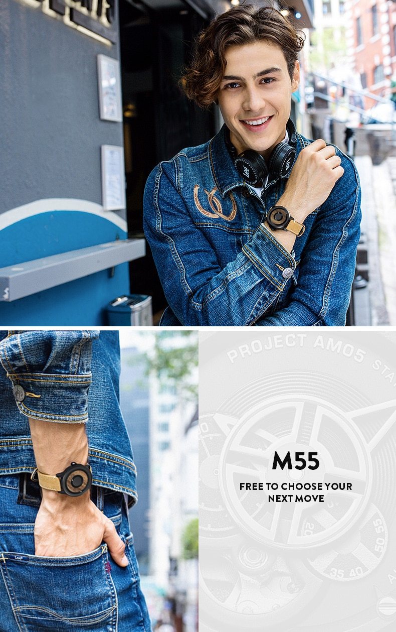 Minimalist Novelty Wood Dial Magnetic Scaleless Belt Natural Forest Fashion Men's Couple Watch