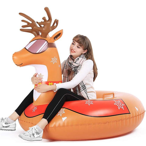 Double Layer Inflatable ELK Snow Sled for Kids and Adults