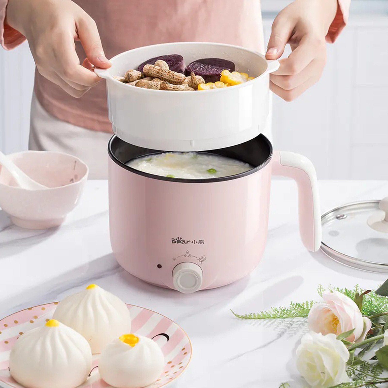 2.2L Electric Hot Pot Kitchen Steamer 220V