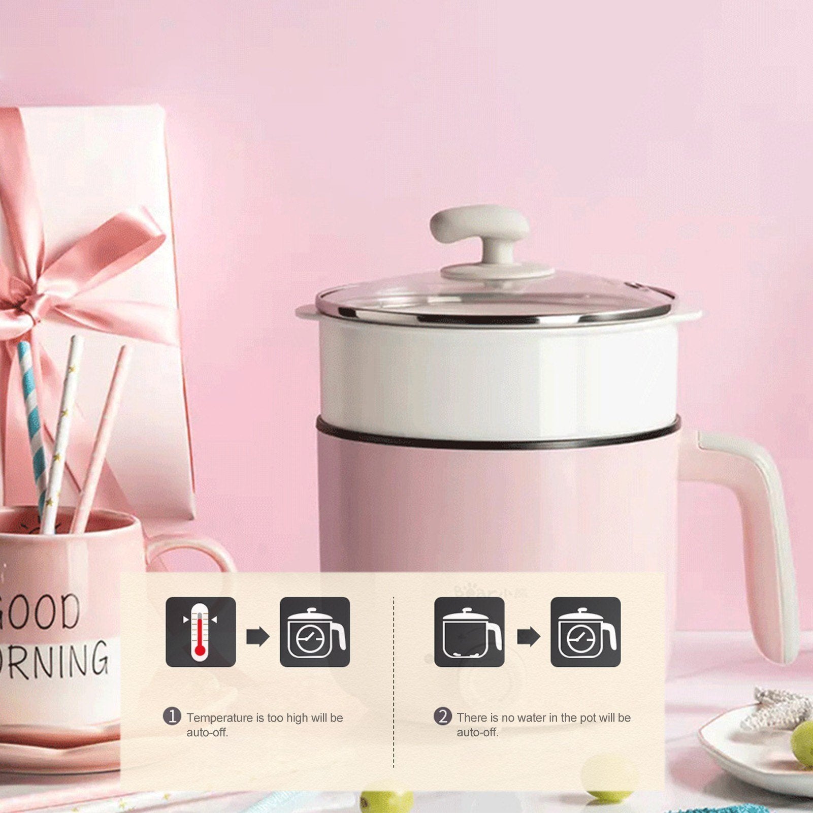 2.2L Electric Hot Pot Kitchen Steamer 220V