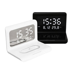 10W Wireless Charger Pad and Alarm Clock Thermometer