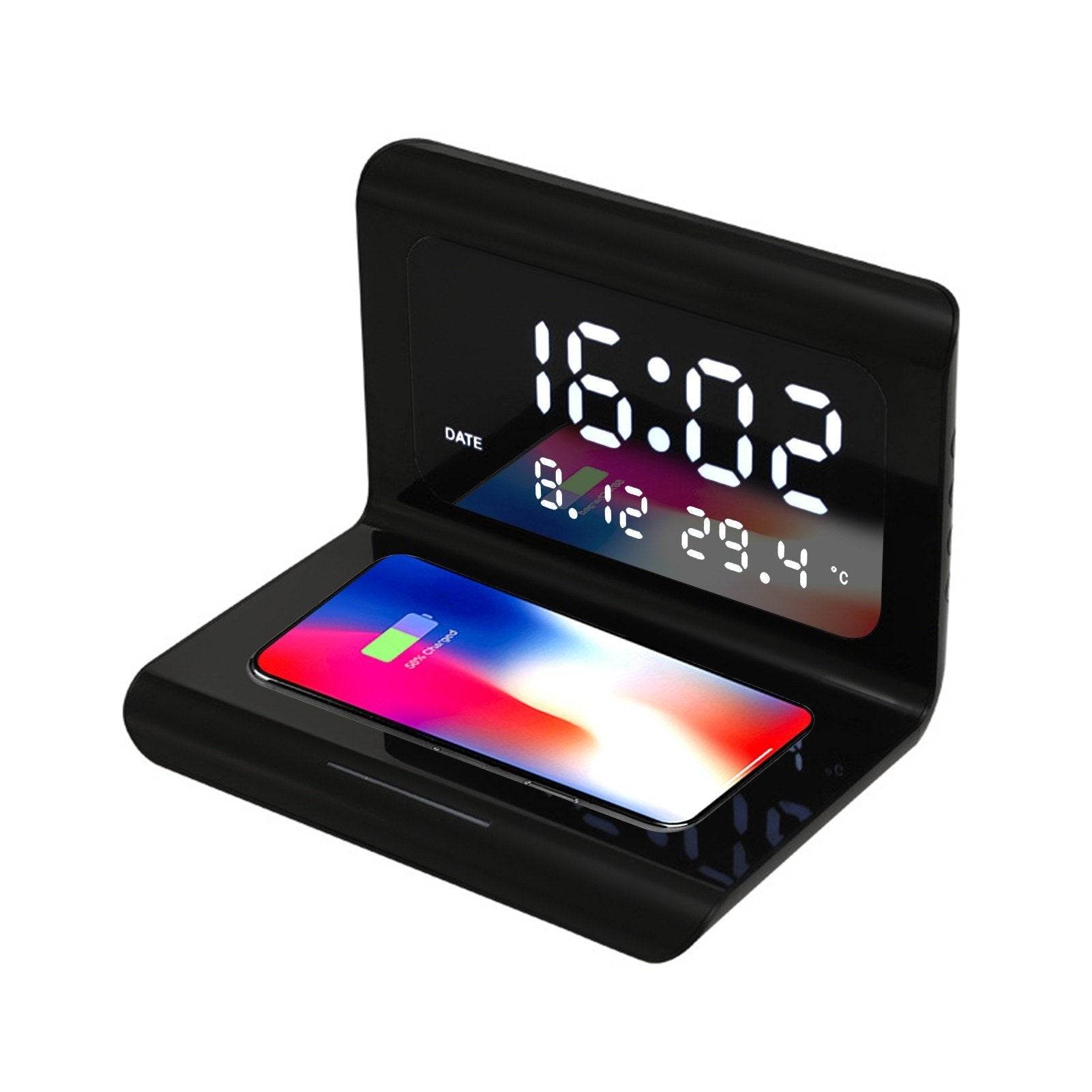 10W Wireless Charger Pad and Alarm Clock Thermometer