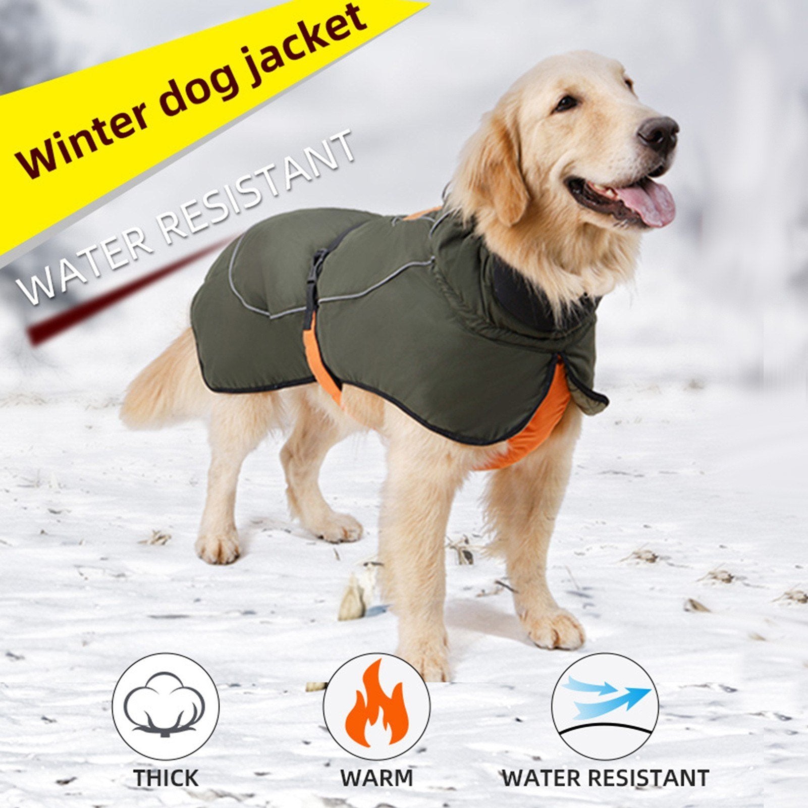 Waterproof Dog Winter Warming Jacket Reflective Safe Dog Vest for Outdoor Activities