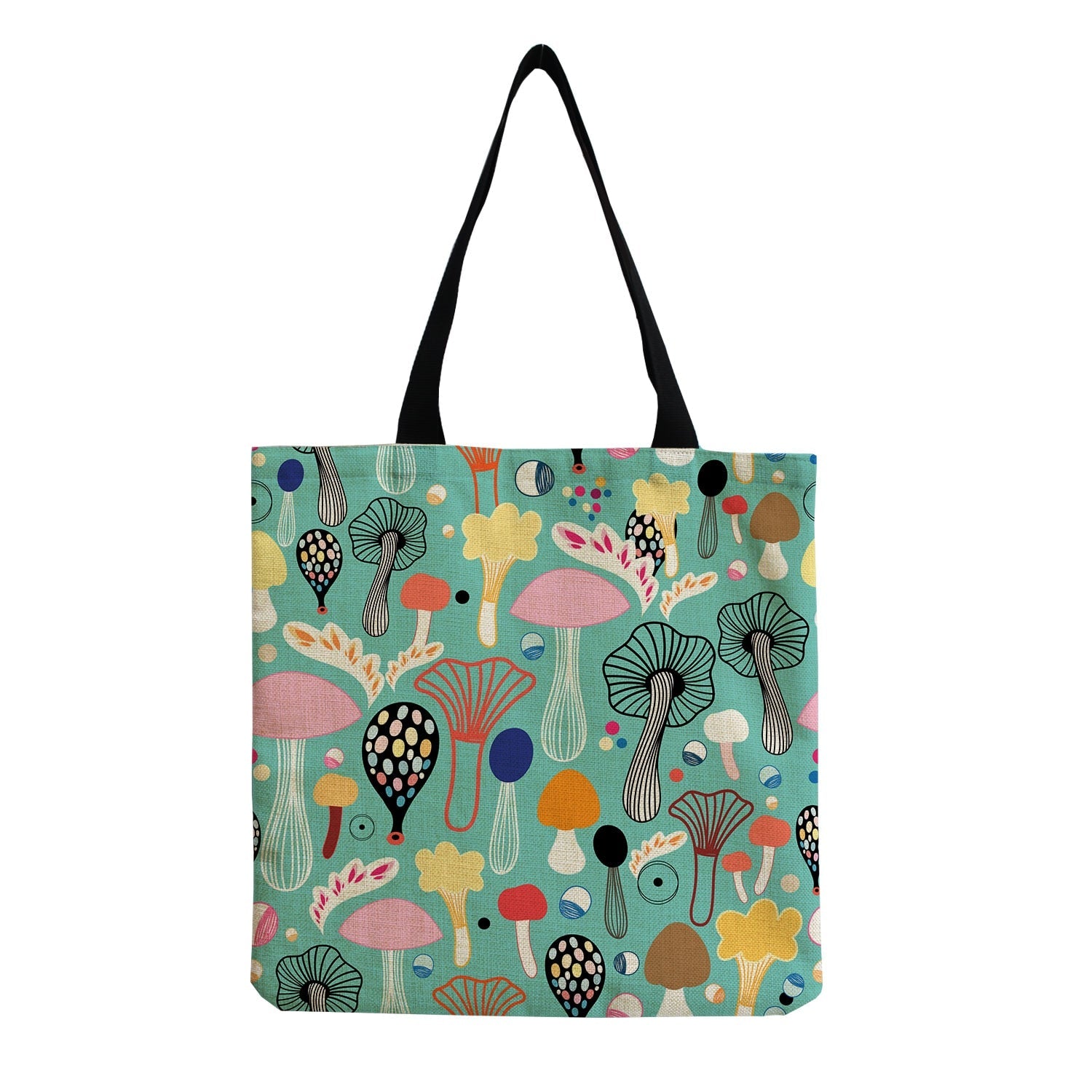 Bright Colors Cartoon Mushroom Printed Tote Plant Floral Personality Girl Shoulder Bag Art Large Capacity Storage Outdoors Packs