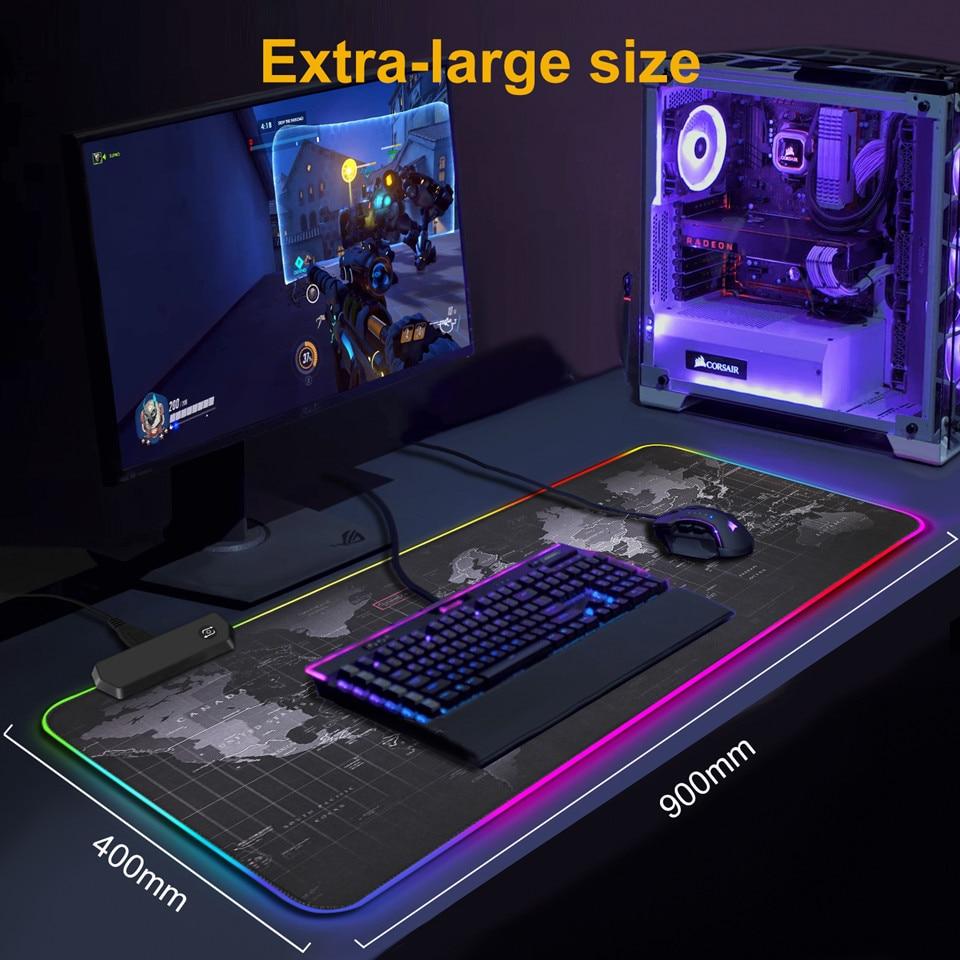 RGB LED Backlit Gaming Mouse Keyboard Pad