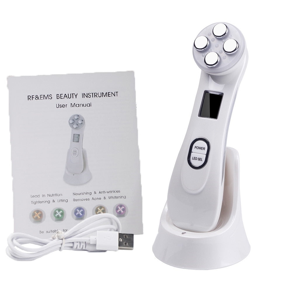 Facial Skin Care LED Photon Beauty Device Lift Tighten RF Radio Frequency Machine 