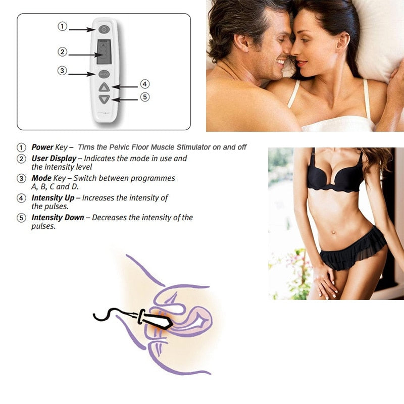 TENS EMS Electric Pelvic Floor Muscle Stimulator Vaginal Trainer Kegel Exerciser Incontinence Therapy Vagina Tightening Women 220V