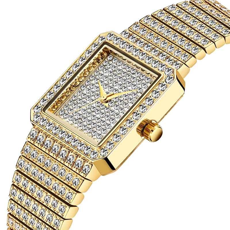 Diamond Watch For Women Luxury Brand Ladies Analog Quartz Unique Movt