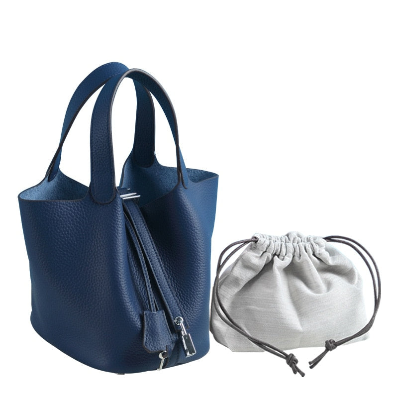 100% Genuine Leather Women Handbags Women Bags Designer Tote Bag Classical Soft Leather Bucket