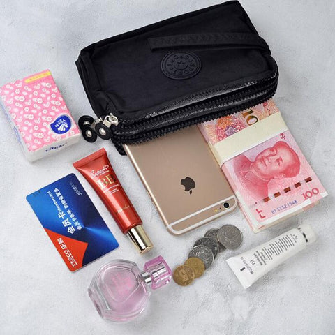Women Wallets 3 Layer Wallet for Purse Clutch Phone Coin Pouch Canvas Cards ID Keys Money Bags Makeup Pocket